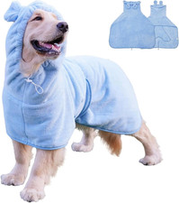 Pet Bathrobe for Dog Cat Absorbently Quick Drying Coat Cute Dogs Bath Towel Hood