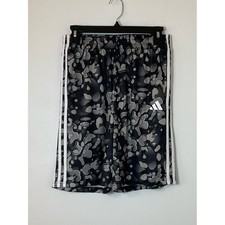 Adidas Boys Camo Shorts XL 18/20 Black Athletic Striped Logo
