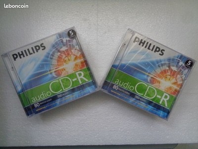 10 Blank CD-R PHILIPS 80 - CD R 80min For Audio CD Recorder - New & Sealed .