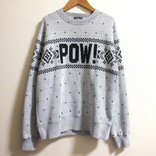 HYSTERIC GLAMOUR Nordic POW Jacquard Knit Sweatshirt, Size M, White mens USED