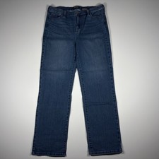 Buffalo Alyssa Jeans Women 12 Blue High Rise Straight Leg Stretch Casual Denim