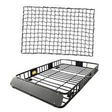  Roof Rack Cargo Basket Set, Roof Cargo Basket 64'' with 3-roof rack+cargo net