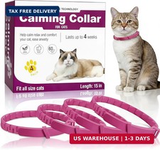 Calming Collar for Cats, Pheromone Infused for Anxiety Relief  Stress, Adjustab