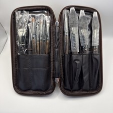 Makeup Brush Set with Wood Handles and Case