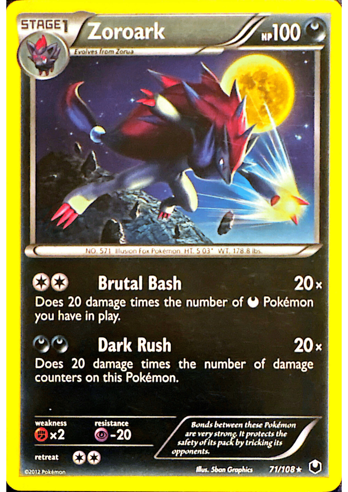 Zoroark Rare Dark Explorers 71/108 LP