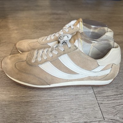 Vince Oasis Suede and Leather Runner Sneaker Size 10 New Camel Women White Foam