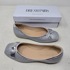 Dream Pairs Silver Glitter Metallic Ballet Flats Sparkly Womens 6.5 SDFA2309W
