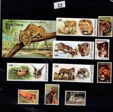 / SURINAME - MNH - WILD ANIMALS - LEOPARDS - LIONS - LYNX - FAUNA