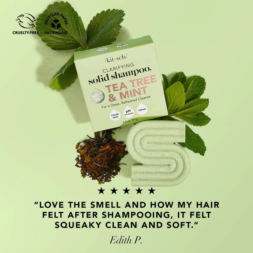 Kitsch Tea Tree & Mint CLARIFYING Shampoo Bar - Vegan For All Hair Types. - Image 4 of 4