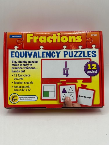 Lakeshore Fractions Equivalency Puzzles 12 Puzzles 48 Pcs Math COMPLETE