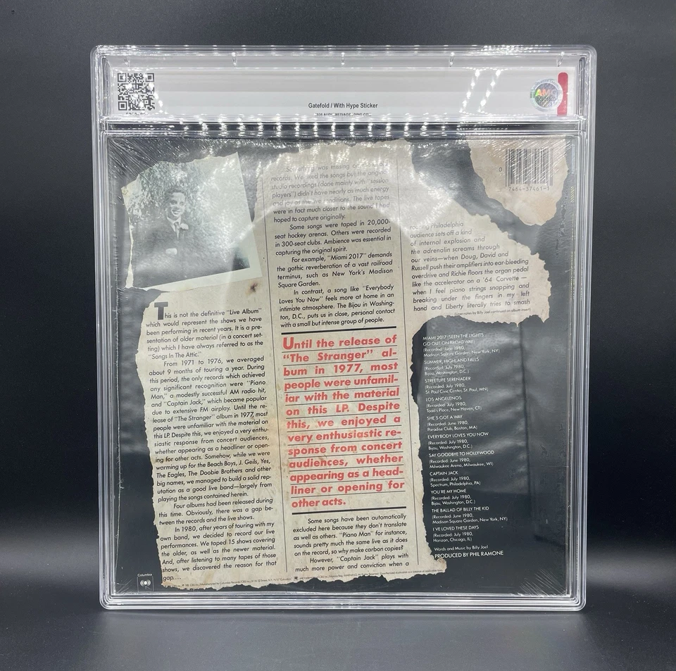 AMG 8 Billy Joel Songs In The Attic Vinyl Record Sealed Graded - Image 2 of 2