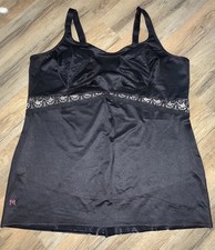 Ruby Ribbon Cami Shapewear Level 4 Sz 44 Black Lace Full Support Style 3024