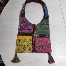 Purse-VTG BOHEMIAN PATCHWORK W/SEQUINS ASIAN Handmade
