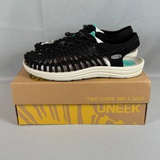 Keen Uneek Sport Sandals Mens Size 11 Black Aqua Blue 1030571 Stretch New NIB