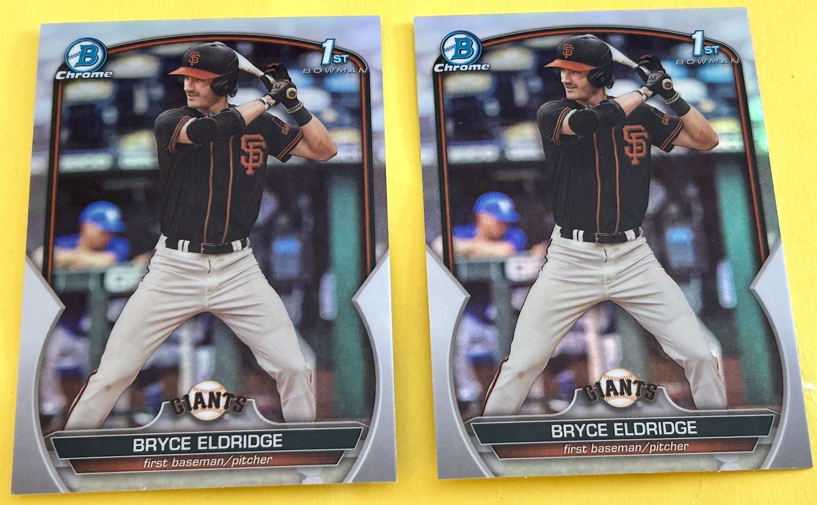 Topps Bowman Chrome Bryce Eldridge Giants 2023 1st Bowman 2 Cards