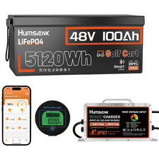 5120Wh 48V 100Ah LiFePO4 Lithium Battery for Golf Cart Bluetooth APP w/ Charger
