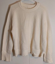 Loft Women's Cream Classic Cable-knit Sweater See Measurements in Desc