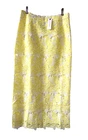 ANTHROPOLOGIE Sunday In Brooklyn Size S Floral Overlay Midi Skirt Yellow NWT