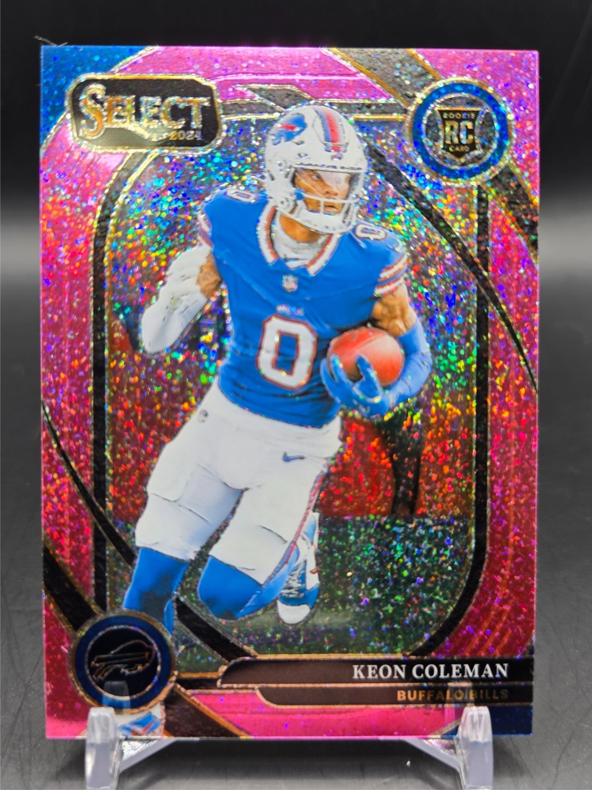 2024 Panini Select Keon Coleman #280 - Club Level Pink Glitter 14/15 - Bills SSP