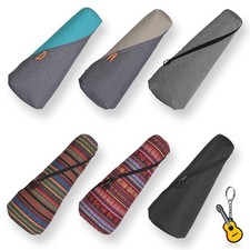 Longteam Linen Cylindrical Ukulele Case 10mm 21/23 In Soprano/Concert, Black