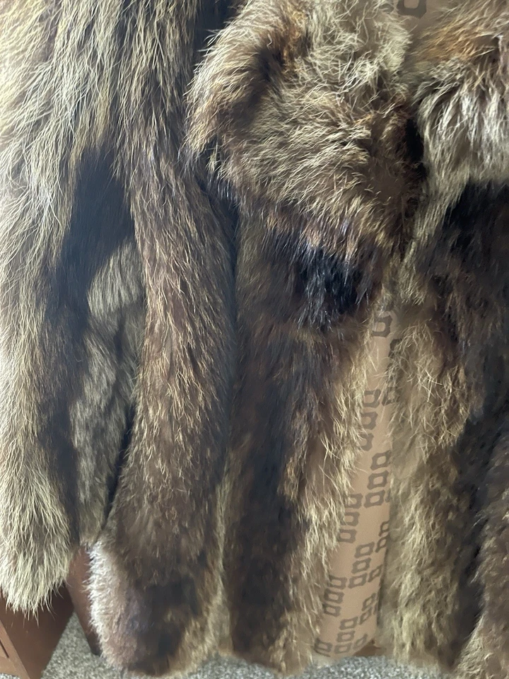 Un abrigo de piel de mapache Foto 3 de 4