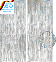Lametta Vorhang Silber Glitzer - Greatril Party VorhäNge Luftschlangen Foto Hint