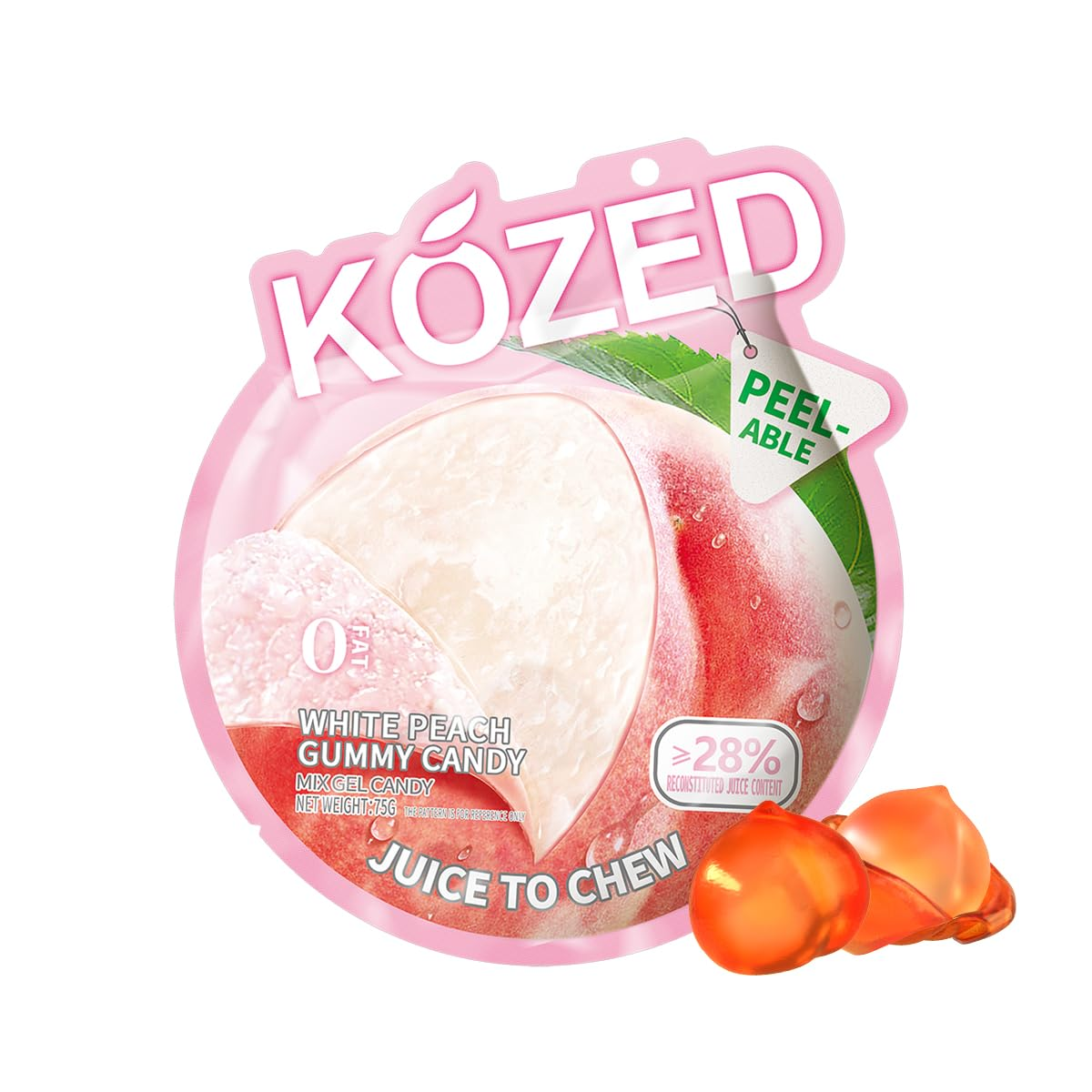 Kozed Peelable Gummy Candy 7 Mixed Flavors Variety Pack, Fun