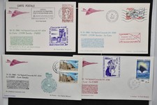FRANCE to EGYPT 1982 AF CONCORDE Plane, x4 First Flight/FFC Cover Lyon-Cairo / 
