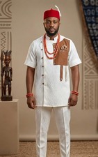 Men's 2-Piece African Traditional outfit short Sleeve, Regular Fit