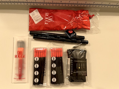 Lot of 6-Sephora Travel Eye/Face Brush set, Disposable Mascara Wand & Brush Wand