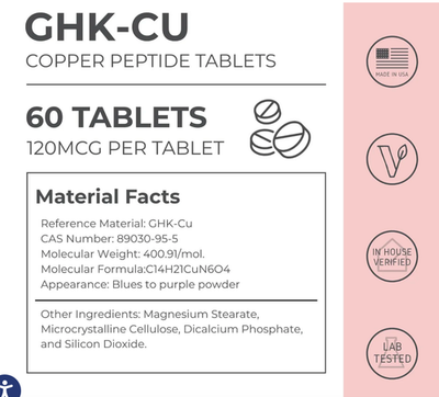 ghk-cu dosage per kg or weight based Neurogan Health Copper Peptide GHK-CU , 120 mcg, 60 Tablets, 0.52 oz (15 g)