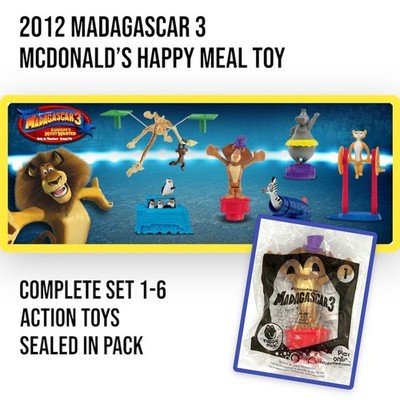 2012 MADAGASCAR 3 McDonalds Toys NOS COMPLETE SET 1-6 Stocking Stuffer