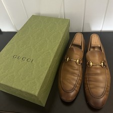 GUCCI Jordaan Horsebit Brown Leather Loafers Men’s Size 10.5 US $1090