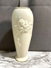 Lenox Rose Blossom Vase 24k Gold Trim Certificate 7.5 " Tall Bud Flower (1243)