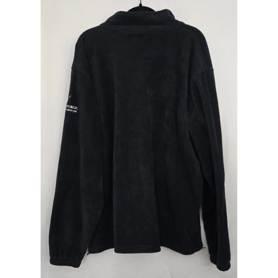 Wharton First Republic Bank Fleece Jacket 2XL Harriton Full Zip Navy Ivy League - Image 2 of 4