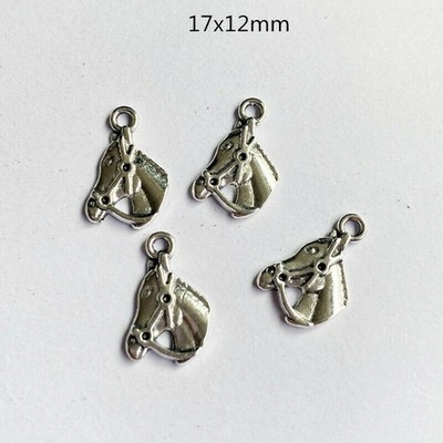 6 Pieces New HORSE HEAD Charms Tibetan Silver Zinc Alloy 17x12 mm FREE SHIPPING