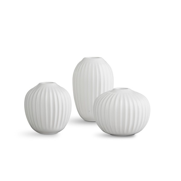 KäHler Design - Blumenvasen HammershøI Balance 3X Miniaturvasen Set Keramik Weiß-image