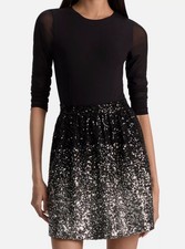 Alice and Olivia Women's Black Chara Embellished Dress Size 6