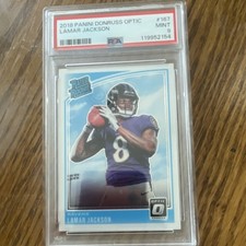 Panini 2018 Donruss Optic Lamar Jackson #167 Rated Rookie PSA 9 Ravens NFL