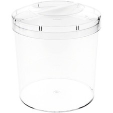 Pioneer Plastics Clear Round Container with Pinch Style Lid, 5.125" W x 5.125" H