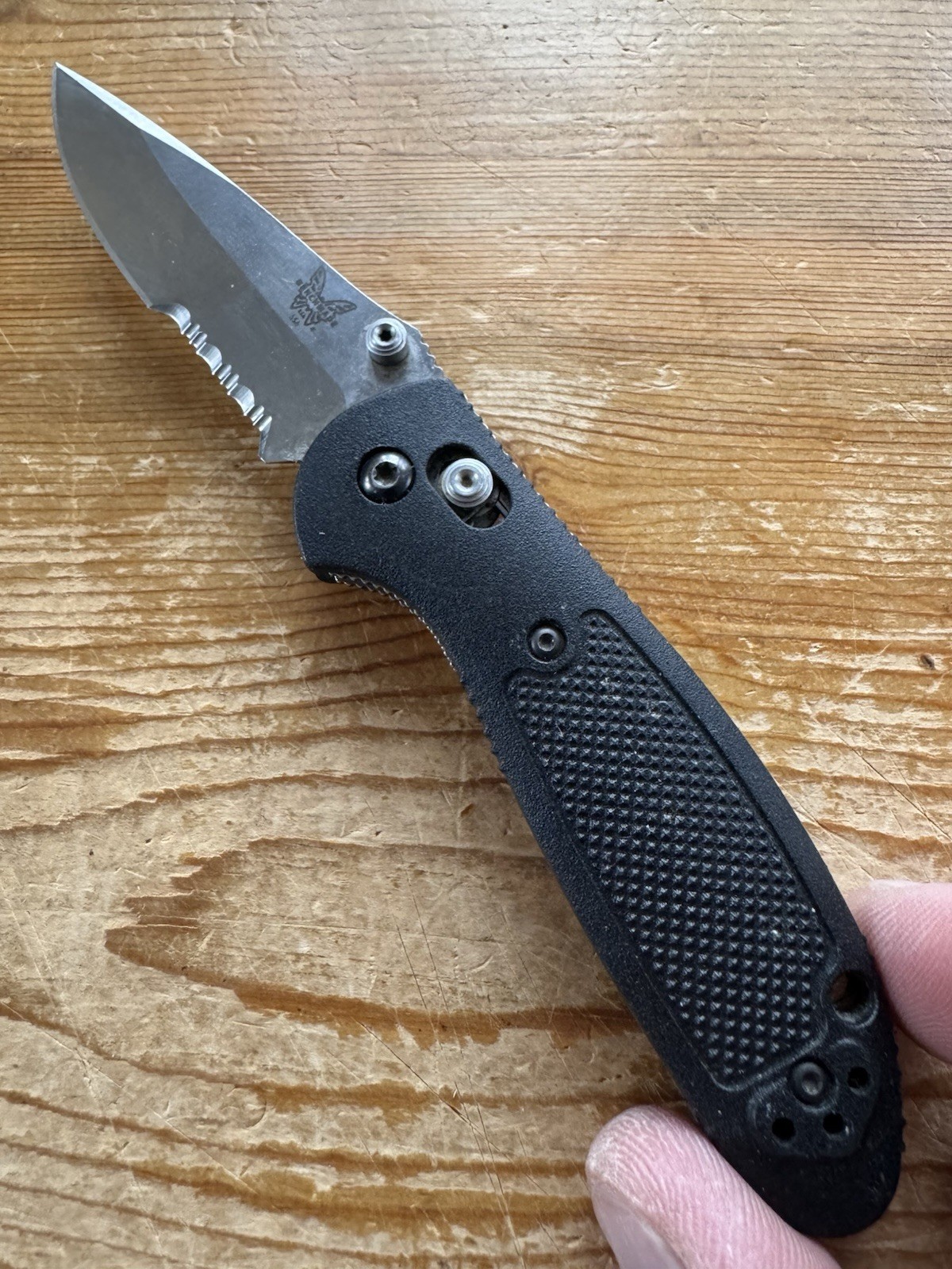 Benchmade Mini-Griptilian 556-154CM AXIS Lock Partial Serrations Mel Pardue