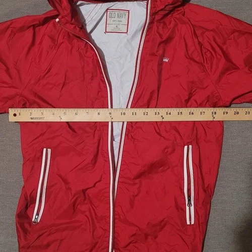 Vintage Vibes Old Navy Hooded Windbreaker in Scotty Red image 4