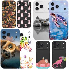 For iPhone 16 17 Pro Max 14 15 Plus 13 Shockproof Case Animals Design Soft Cover