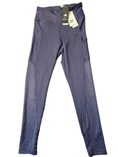 Adidas Womens High Rise Tight Fit Full Length Training Gray Leggings Small