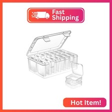 Mathtoxyz Small Bead Organizers, 15 Pieces Plastic Storage Cases Mini Clear Bead