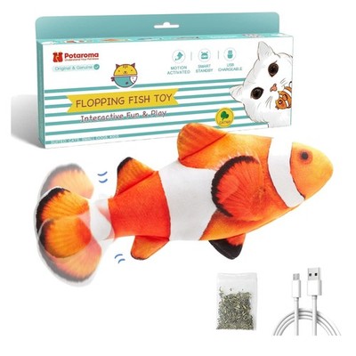 Soft Plush Flopping Fish Cat Toy - Engaging Interactive Play for Cats