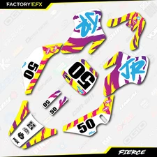 Retro Yellow Fierce Racing Graphics kit Fits 00-06 Suzuki JR50 JR 50 Decal