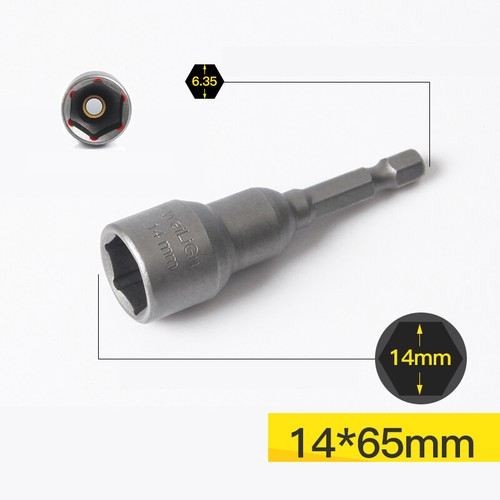 Hex Bit Magnetic/Non-Magnetic Nut Driver φ5-24mm Socket Impact Drill Bits L 65mm - Picture 23 of 51