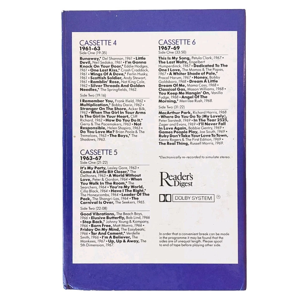 Great Original Hits Of The 50s & 60s Vol 2 Reader's Digest 6 x Cassette Tape Set - Image 2 of 4