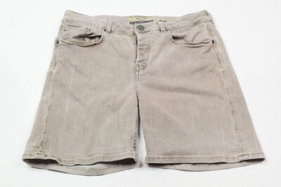 Fat Face Denim Shorts Womens 10 Gray Button-Fly Cotton Stretch Mid-Rise Casual